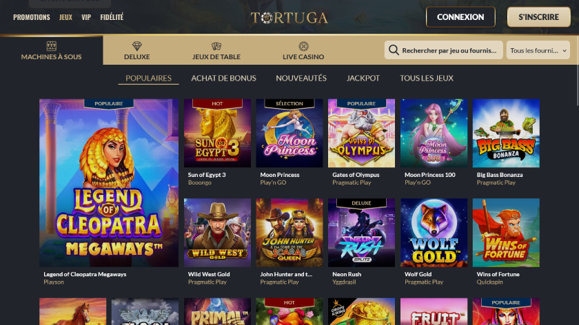 Jeux du casino Tortuga