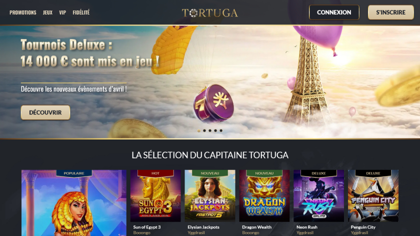 Interface Tortuga Casino