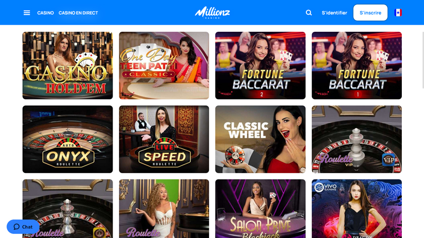 Casino en direct Millionz Casino